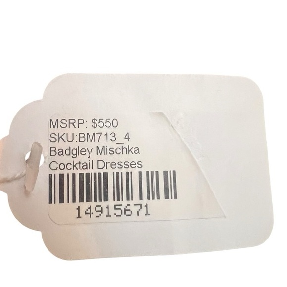 Badgley Mischka Black One-Shoulder Sequin Dress NWT Size 4 - Picture 11 of 16